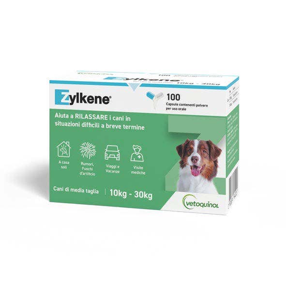Zylkene Mangime Complementare Per Cani Taglia Media 10-30 Kg 100 Capsule-2