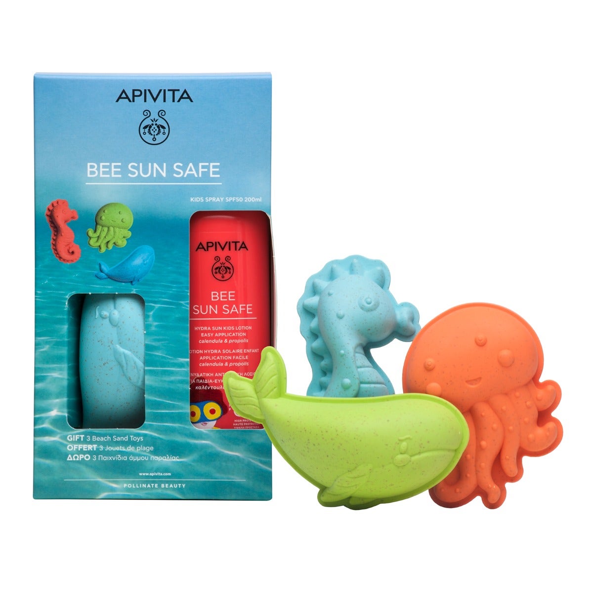 Apivita Bee Sun Safe Lozione Spray Hydra Sun Bambino SPF50 200ml + 3 Giocattoli Da Spiaggia-2