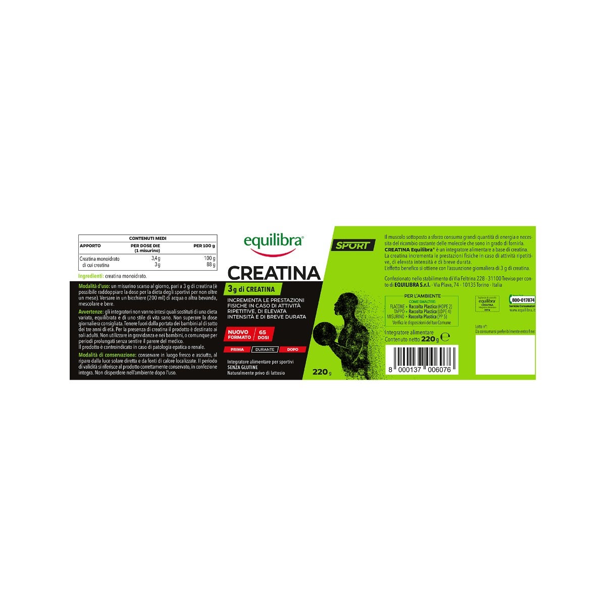 Equilibra Creatina Integratore 220g-7