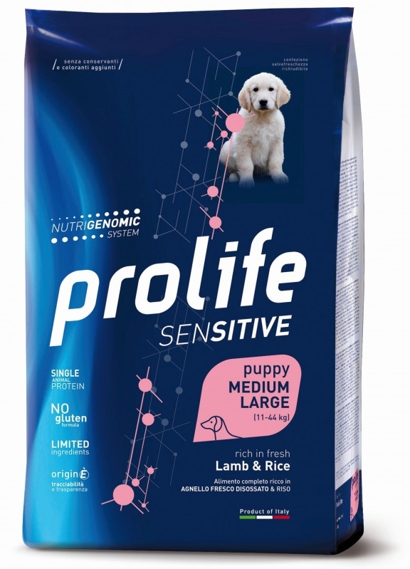 Prolife Dog Sensitive Lamb & Rice Cibo Secco Per Cani Cuccioli Taglia Media/Grande Sacco 10 Kg-1