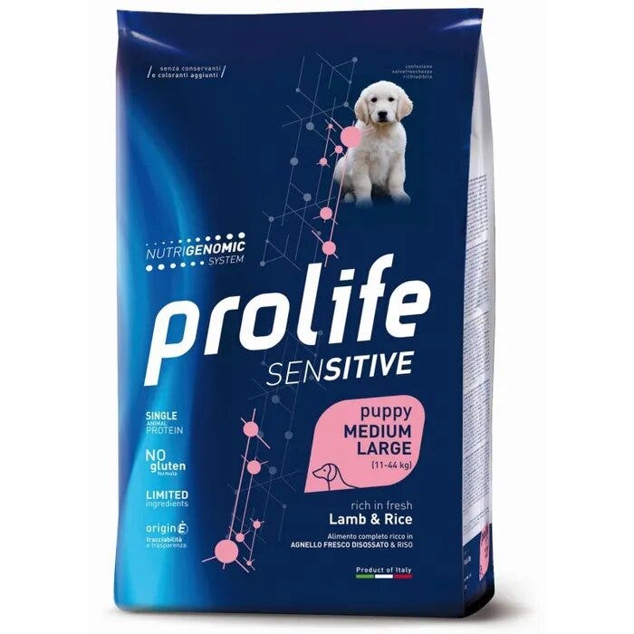Prolife Dog Sensitive Lamb & Rice Cibo Secco Per Cani Cuccioli Taglia Media/Grande Sacco 10 Kg-2
