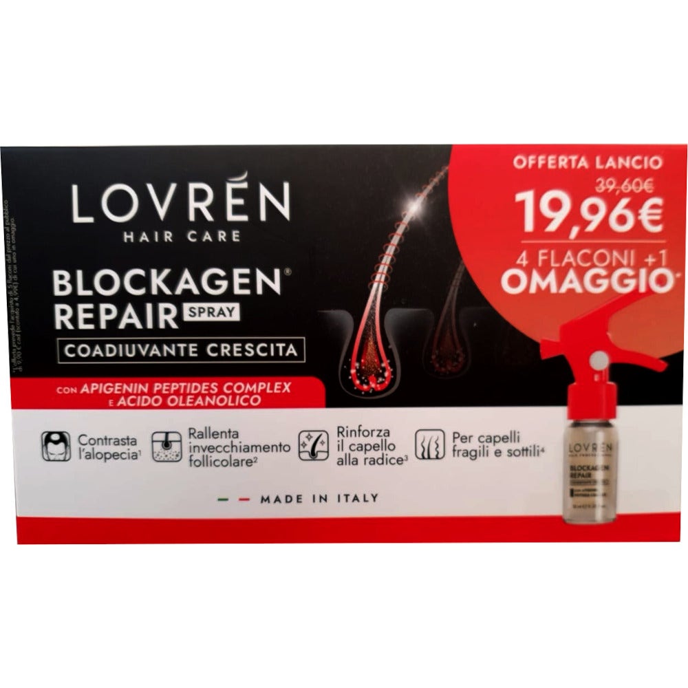 Lovren Hair Blockagen Repair Spray Coadiuvante Crescita 5x10ml-1