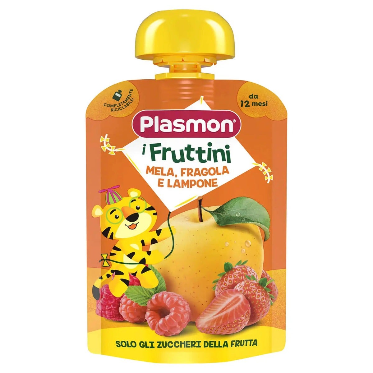 Plasmon I Fruttini Mela/Fragola/Lampone 130g-1