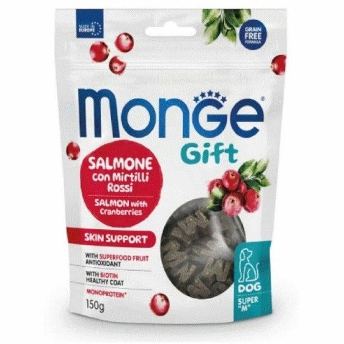 Monge Snack Super M Skin Support Per Cani Adulti Salmone Con Mirtilli Rossi 150g-1