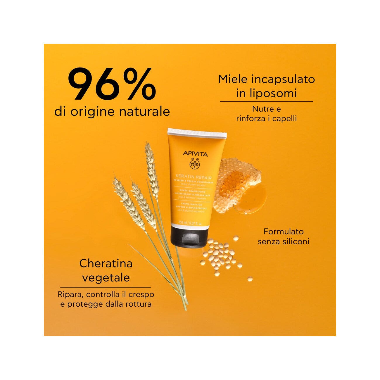 Apivita Keratin Repair Balsamo Nutriente Riparatore 150ml-3