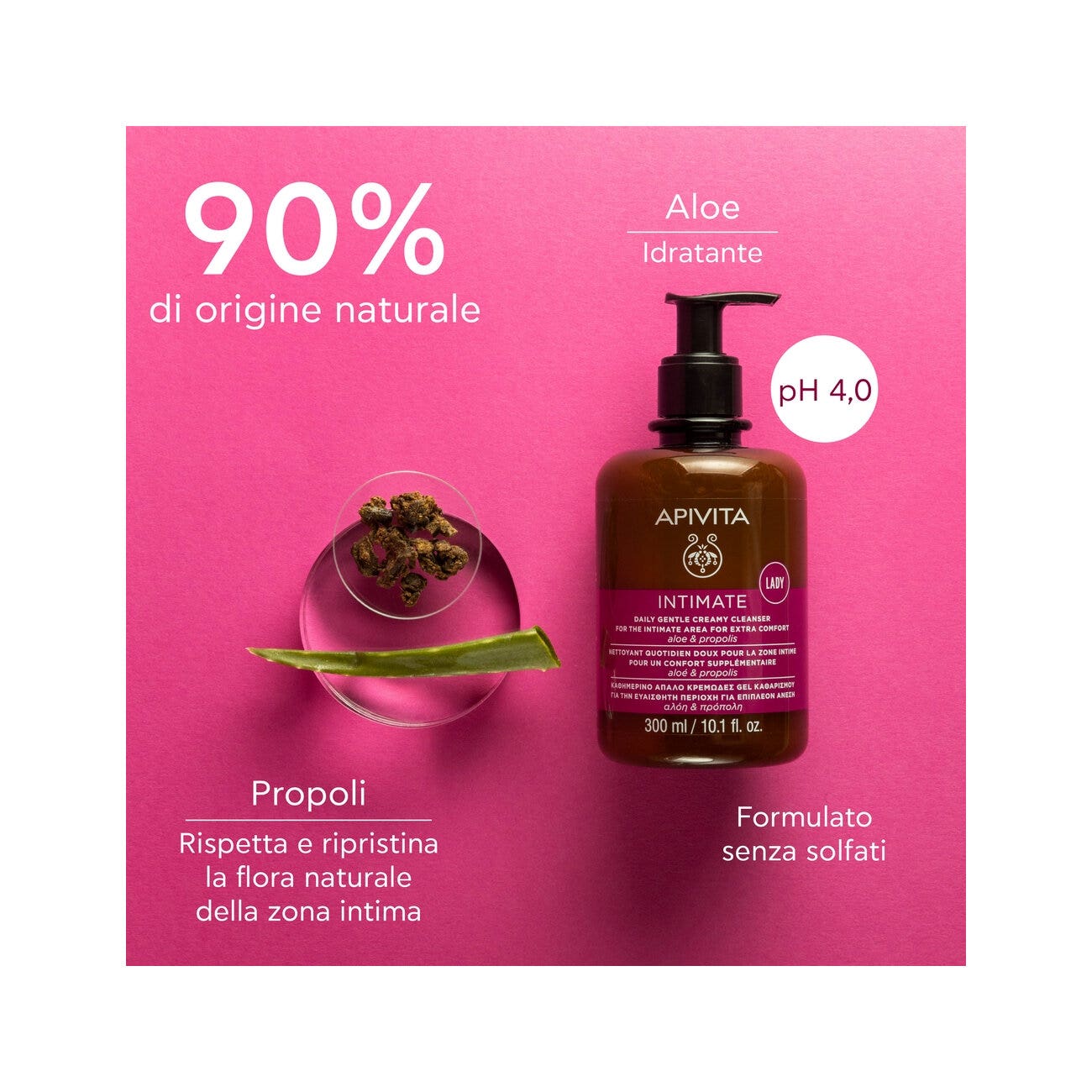 Apivita Intimate Lady Gel Detergente Intimo Delicato 300ml-3