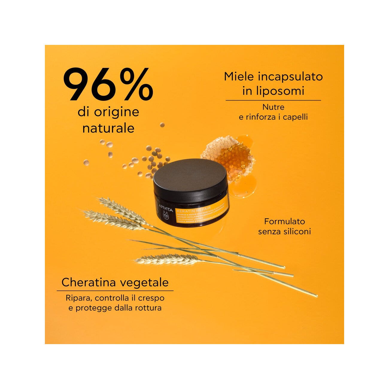 Apivita Keratin Repair Maschera Nutriente Riparatrice 200ml-3