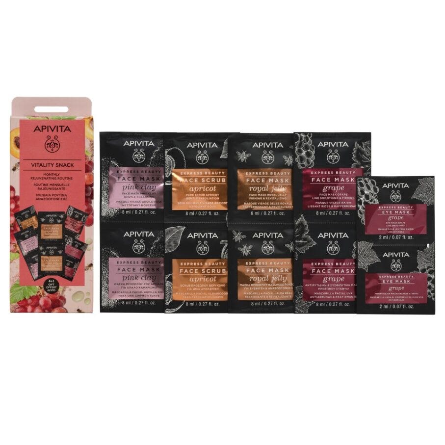 Apivita Express Beauty Snack Vitalità Set 4 Maschere Viso-5