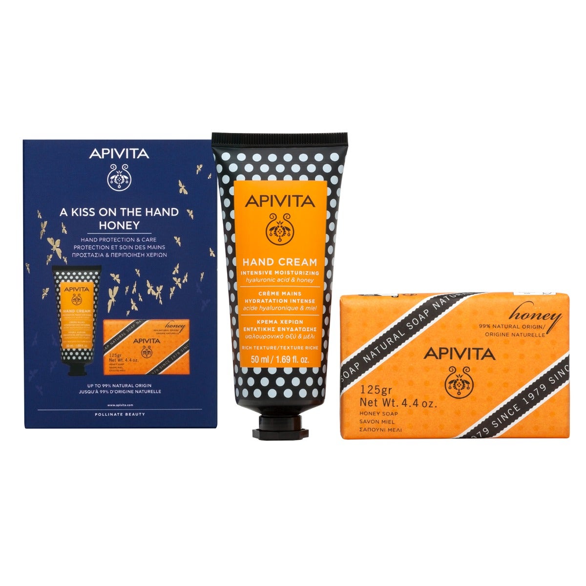 Apivita Cofanetto Crema Mani Idratante 50ml + Sapone Naturale al Miele 125g-1