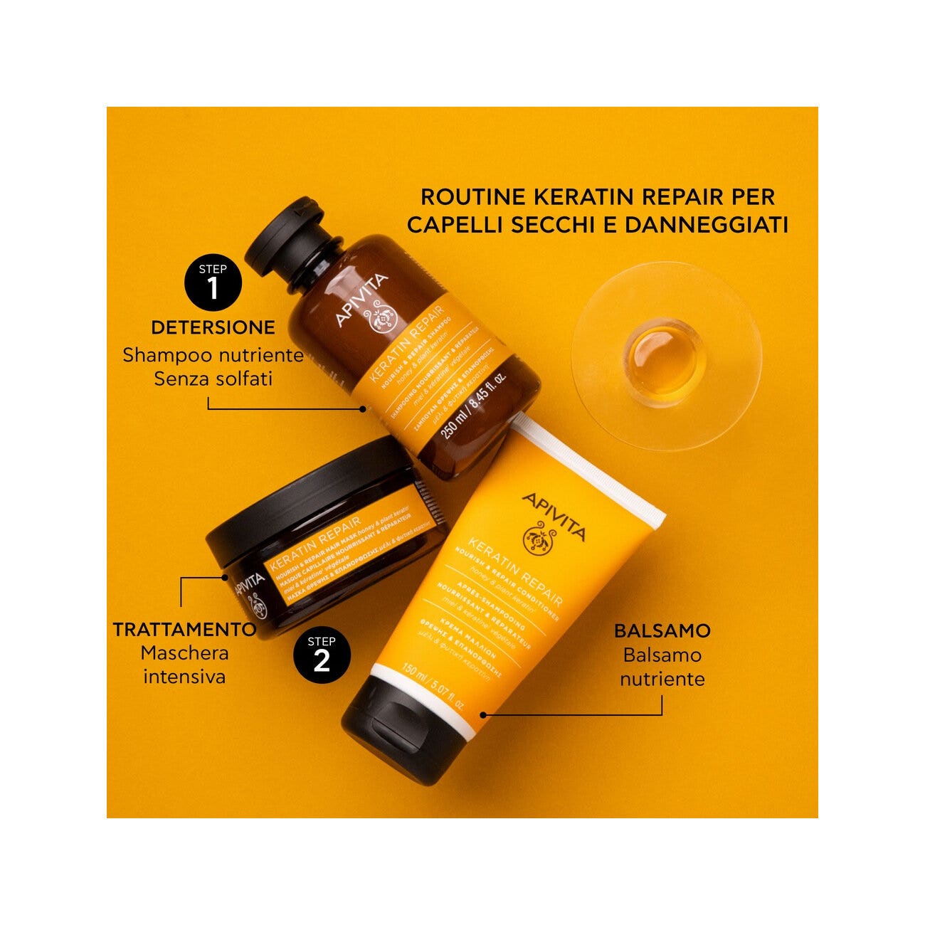 Apivita Keratin Repair Shampoo Nutriente Riparatore 250ml-8