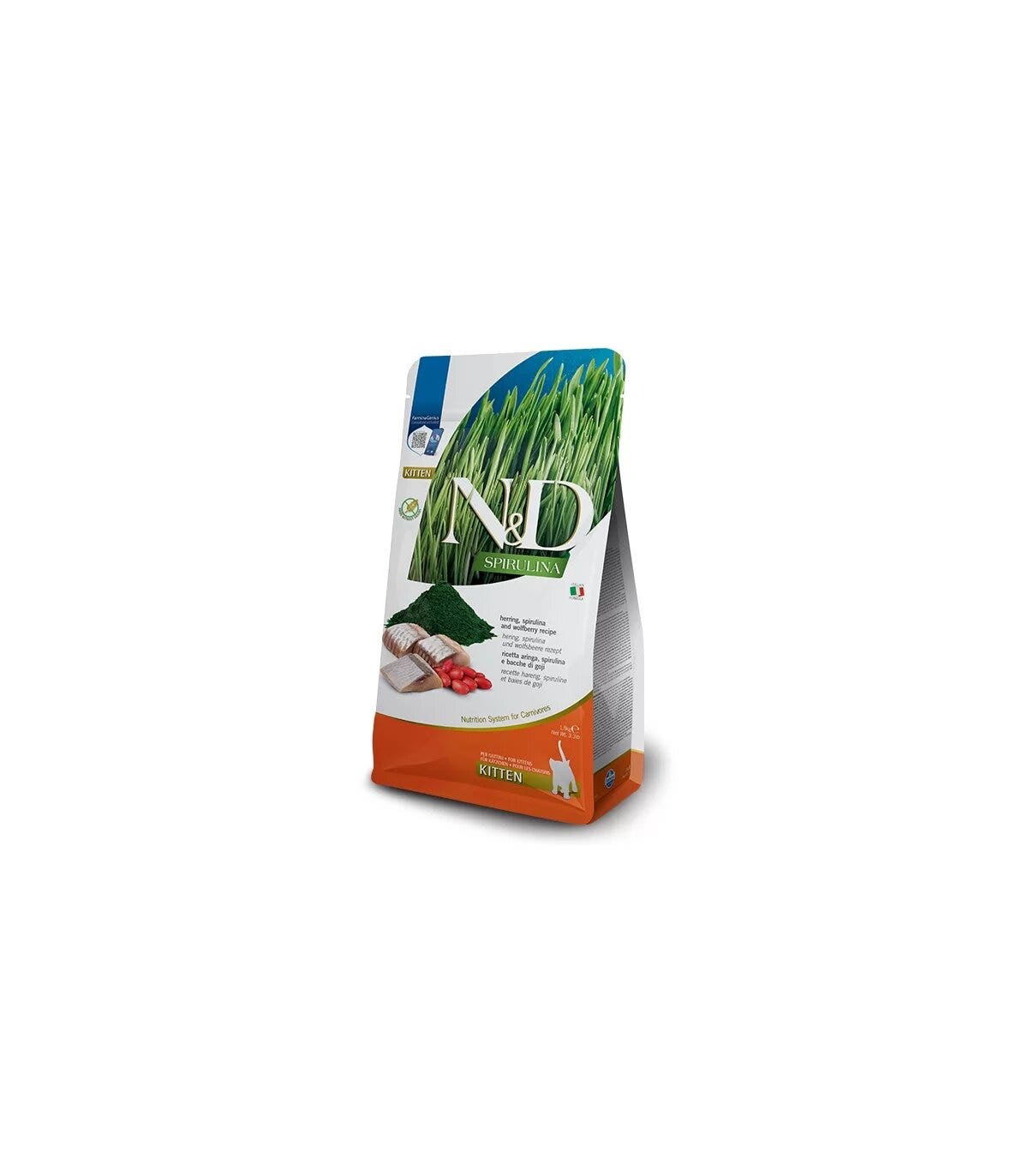 Farmina N&D Spirulina Kitten Aringa Per Gatti Cuccioli 1.5kg-1