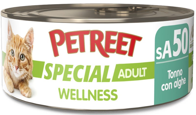 Petreet Wellness Tonno Con Alghe Cibo Umido Gatto Adulto Barattolo 70g-2