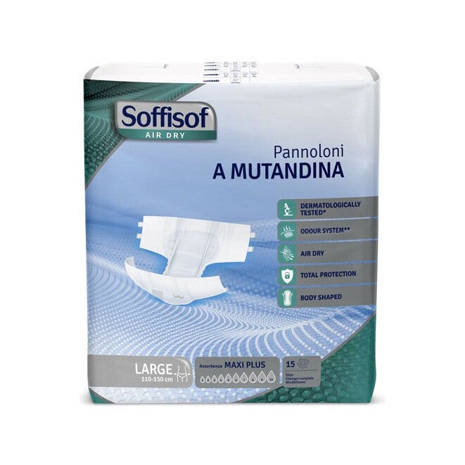 Soffisof Pannoloni A Mutandina Air Dry Maxi Plus Taglia L 15 Pezzi-5