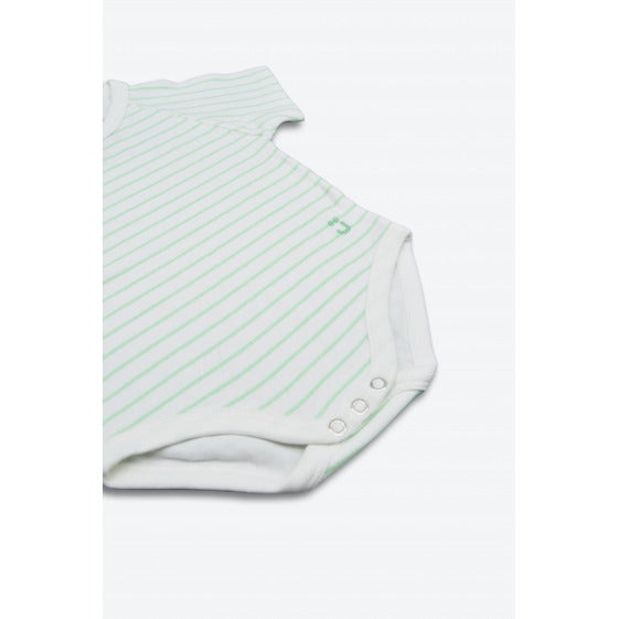 J Bimbi Body 0-36M In Bambu' 4 Stagioni Righe Verde Acqua-2