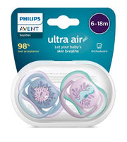 Avent Ultra Air Ciuccio Ortodontico 6-18 Mesi Pesce Palla/cavalluccio Marino 2 Pezzi-0