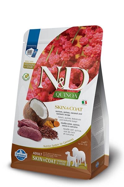 N&D Quinoa Canine Skin & Coat Venison Medium & Maxi 7kg-1