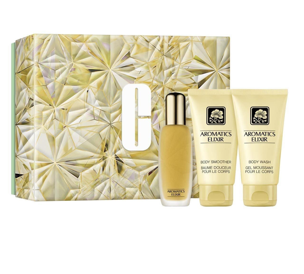 Clinique Cofanetto Aromatics Elixir Profumo 45 ml + Crema Corpo 75ml + Bagnodoccia 75ml-2