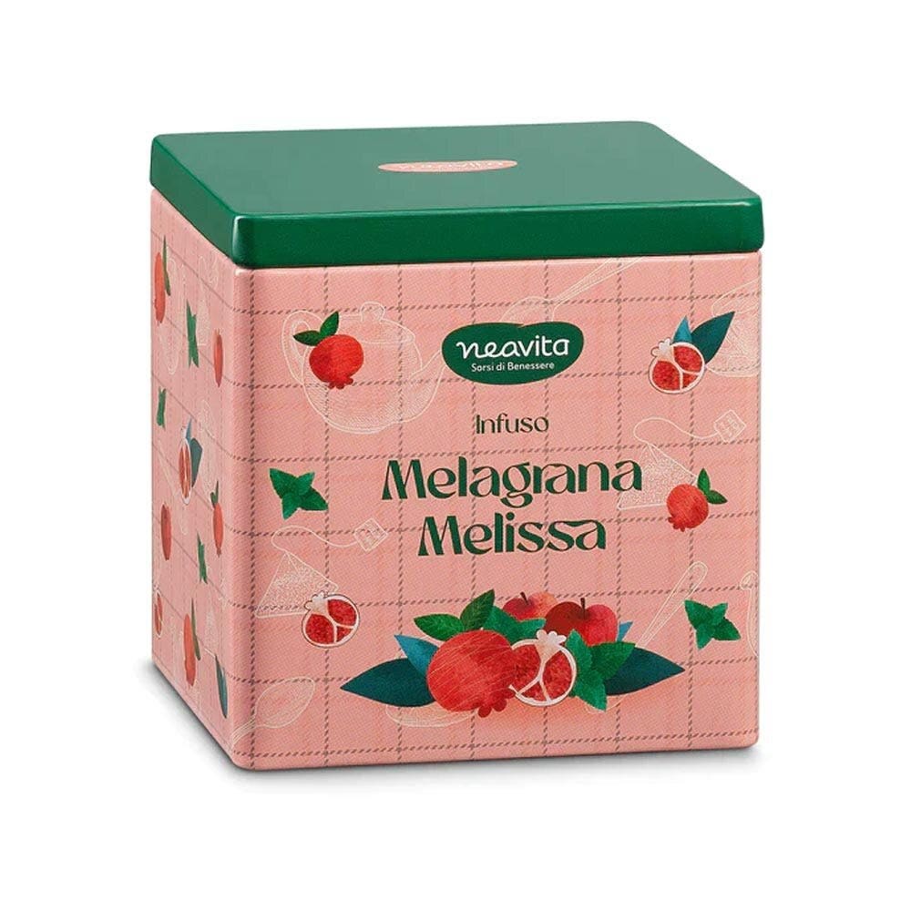 Neavita Infuso Melagrana E Melissa Bio 10 Filtroscrigno In Square Tin Happy Fruits Rosa-2