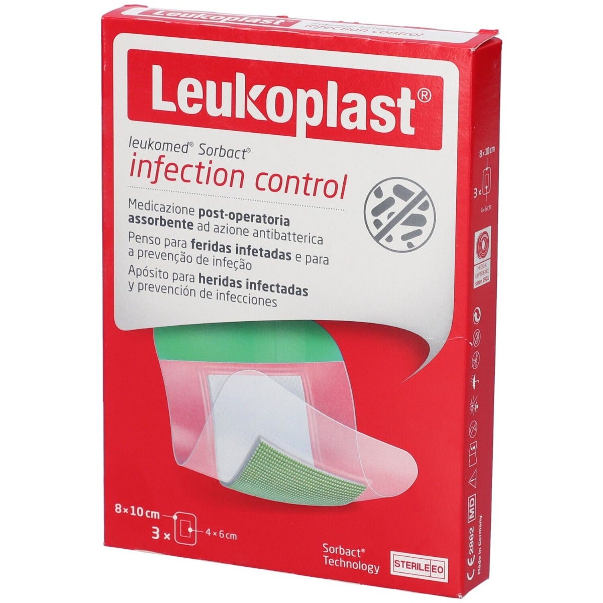 Leukomed Sorbact Medicazione 8x10 cm 3 Pezzi-1
