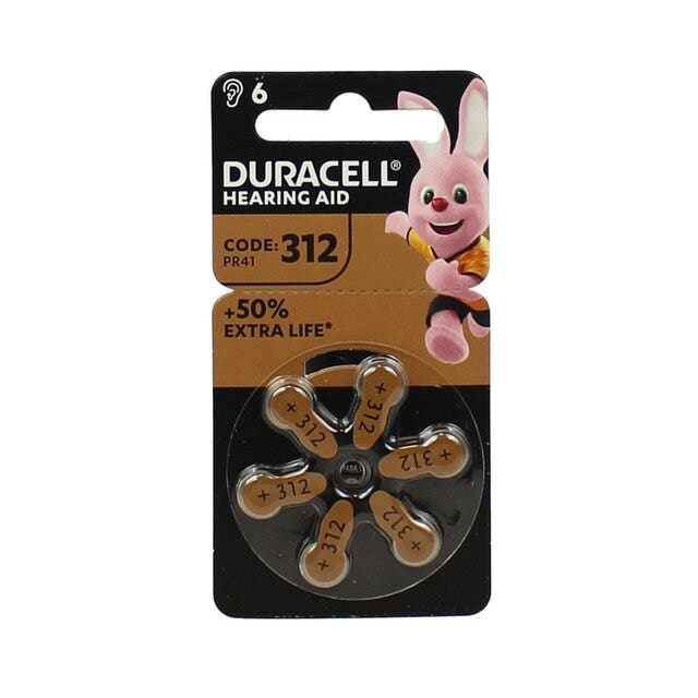 Duracell Easy Tab 312 Marrone Batteria Per Apparecchio Acustico 6 Pezzi-1