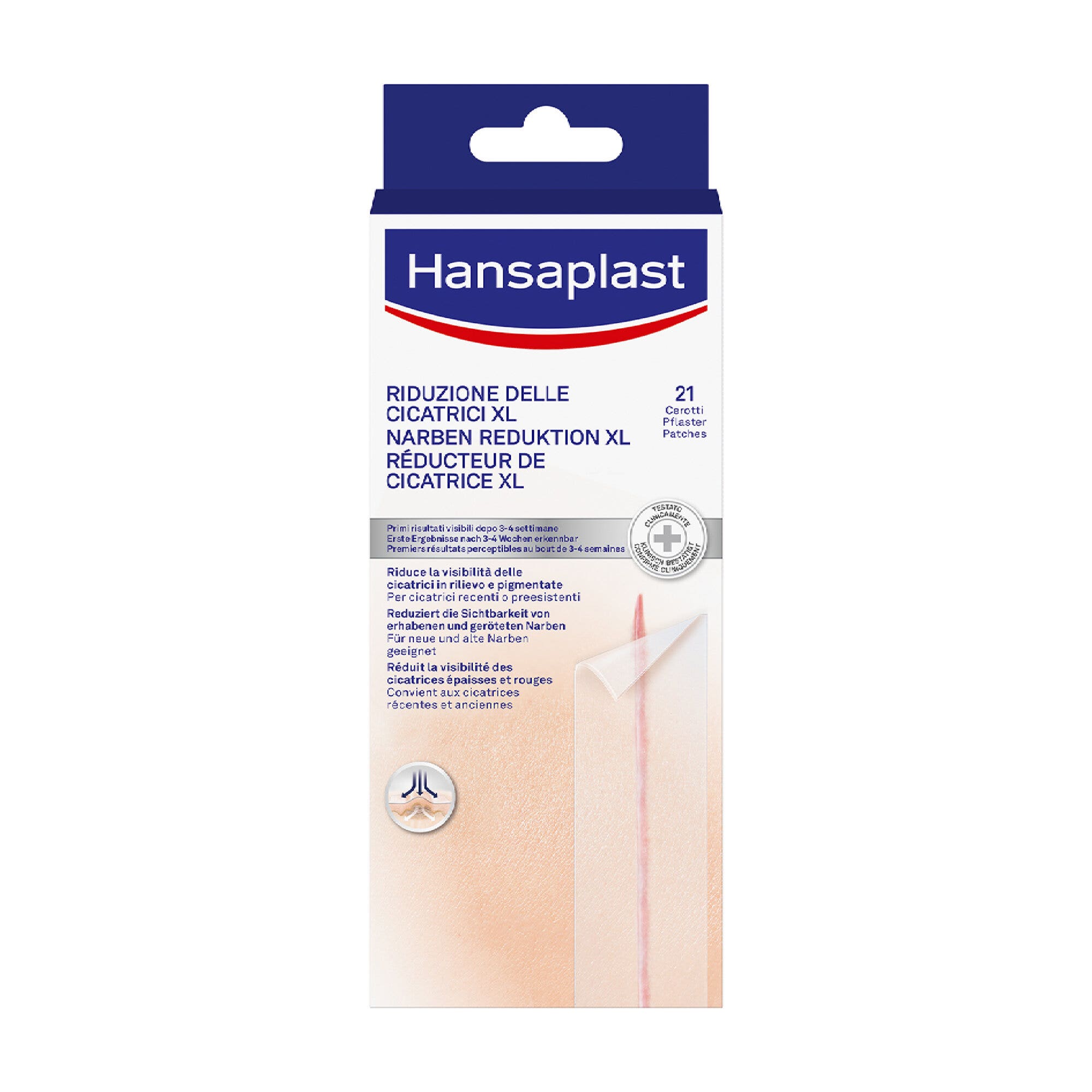 Hansaplast Cerotti Riduzione Delle Cicatrici XL 21 Pezzi Da 3x14,6 Cm Cerotti Cicatrici Grandi-4