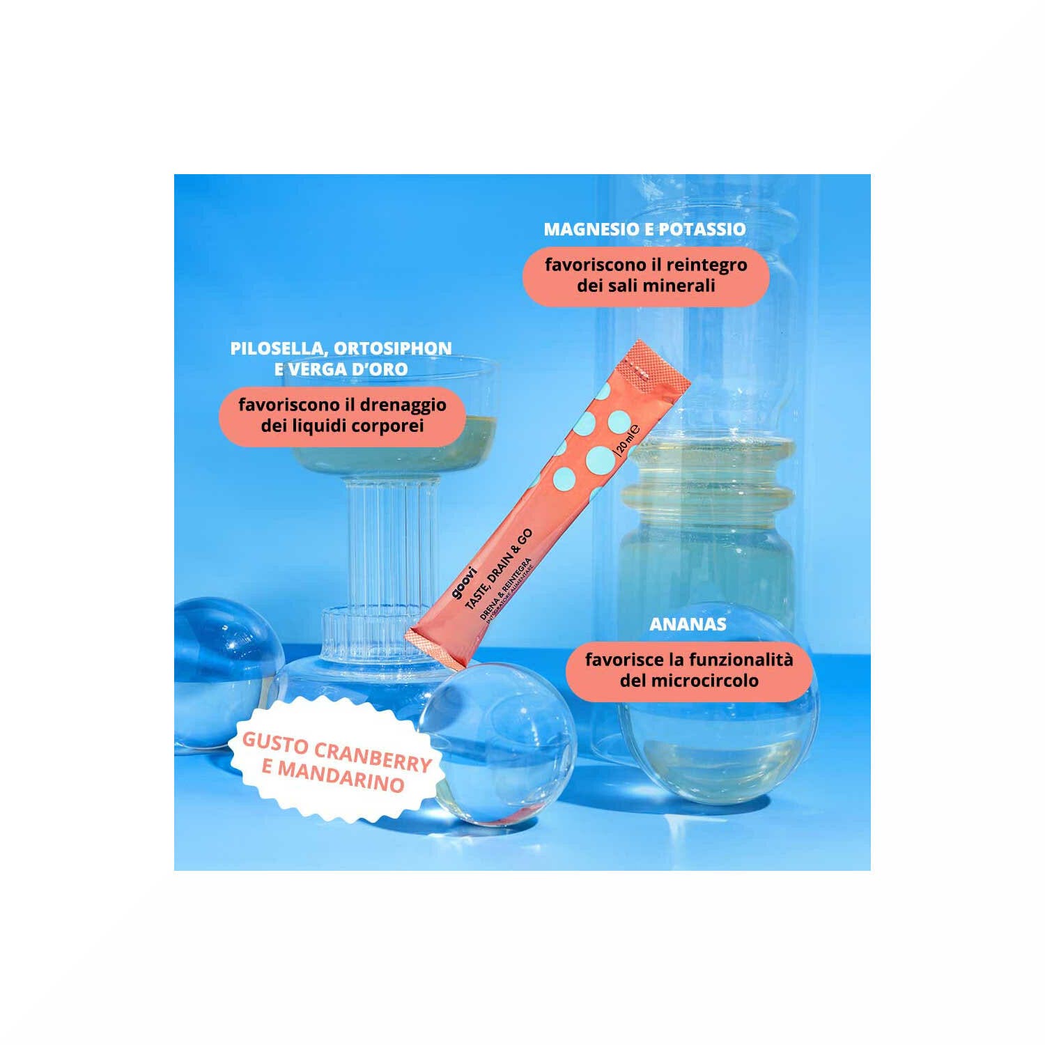 Goovi Taste Drain & Go Drenante Cranberry e Mandarino 24 Stick-5