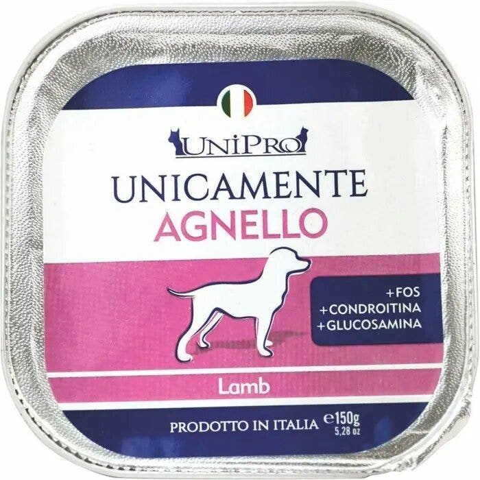 Unipro Unicamente Agnello Cibo Umido Cani Adulti Vaschetta 150g-1