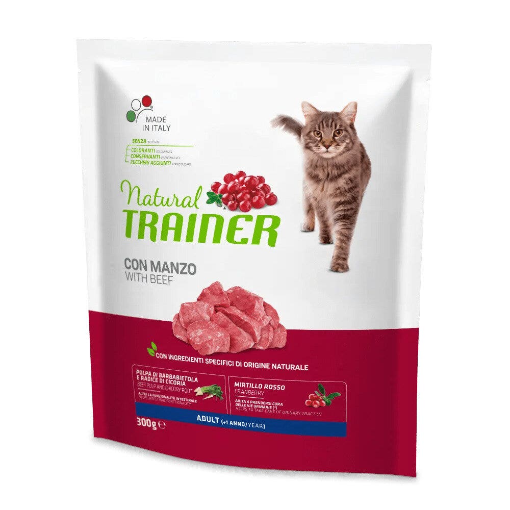 Natural Trainer Adult Con Manzo Per Gatti Adulti 300g-1