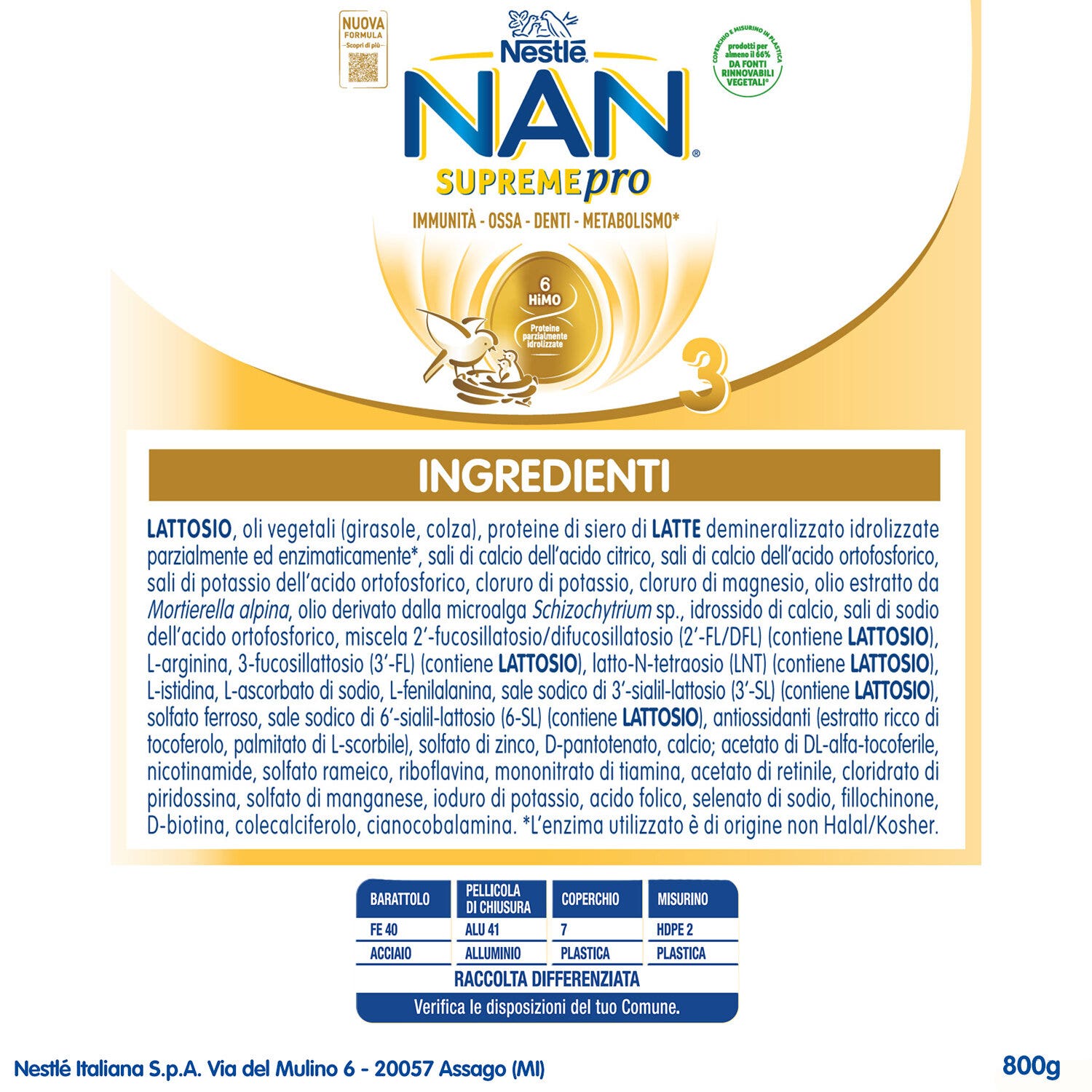 Nan Supreme Pro 3 Latte Di Crescita Polvere 800g-5