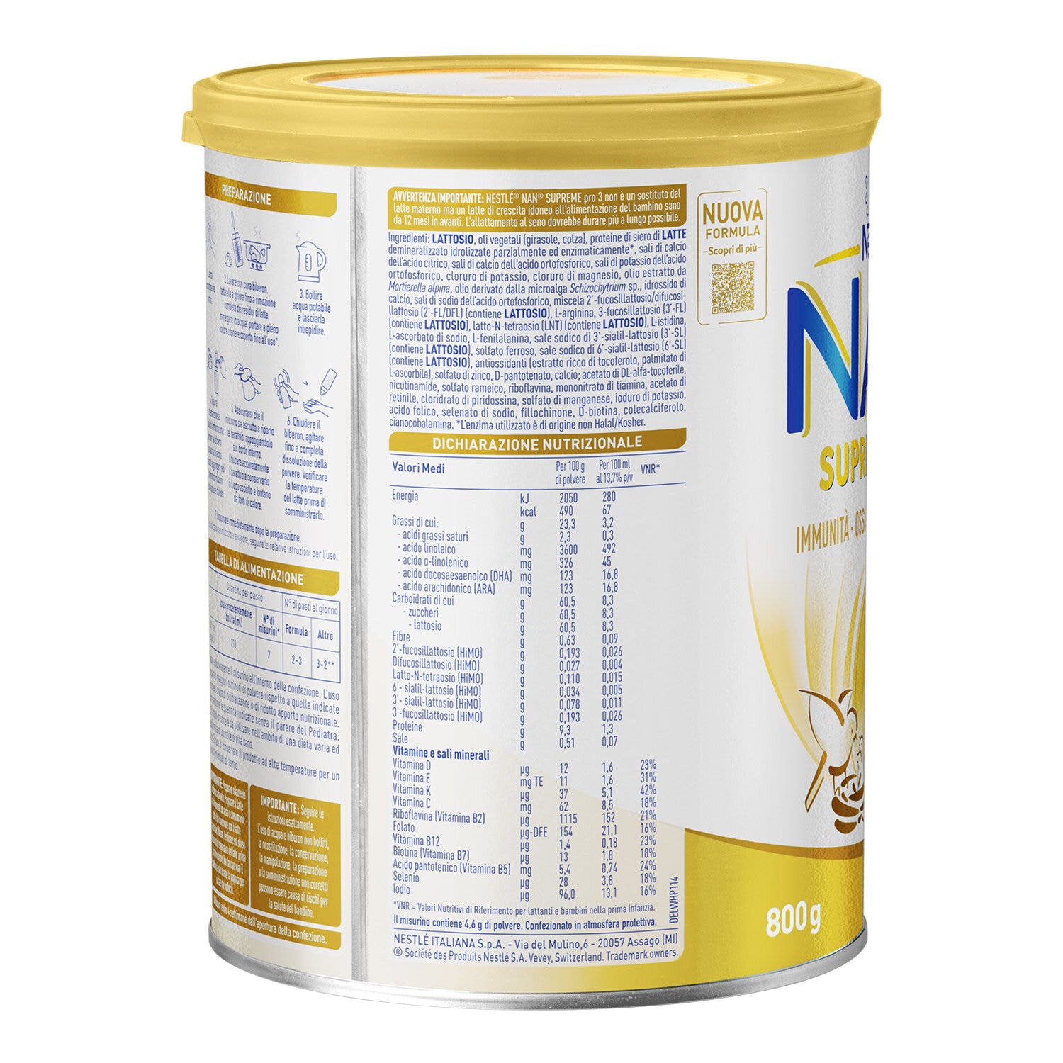 Nan Supreme Pro 3 Latte Di Crescita Polvere 800g-4