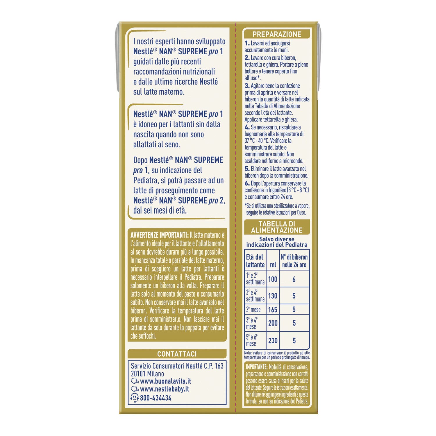 Nestlé NAN Supreme Pro 1 Latte Per Lattanti Dalla Nascita 300ml-2