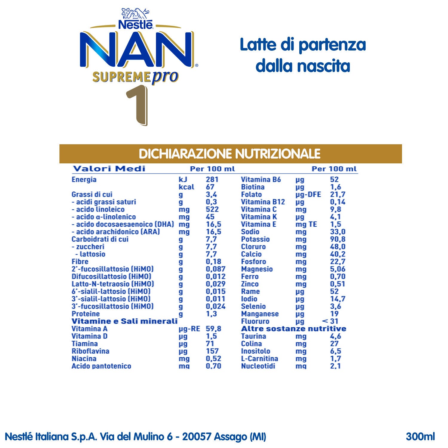 Nestlé NAN Supreme Pro 1 Latte Per Lattanti Dalla Nascita 300ml-5