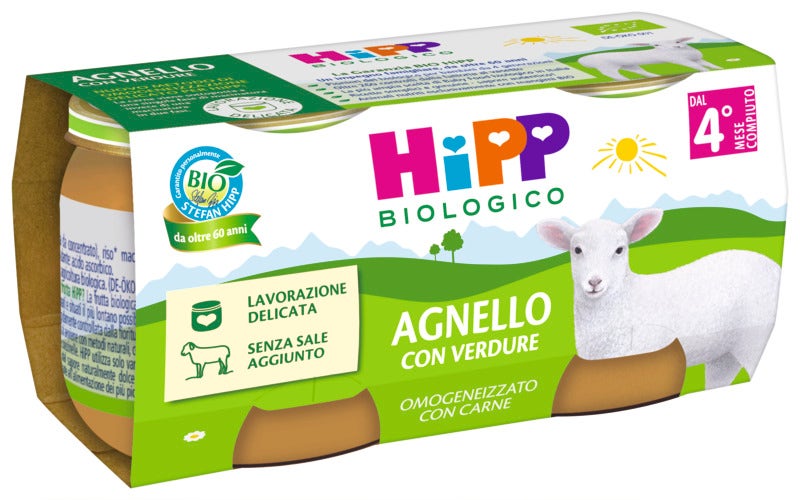 Hipp Bio Omogeneizzato Agnello con Verdure 2 Pezzi da 80 g-1