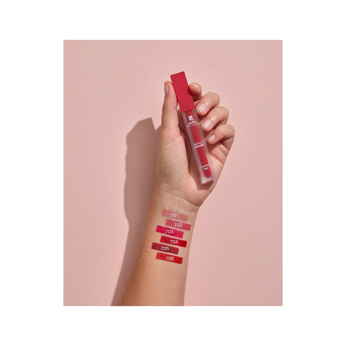Bionike Defence Color Comfort Mat Rossetto Liquido 4,5ml N.706 Geranium-2
