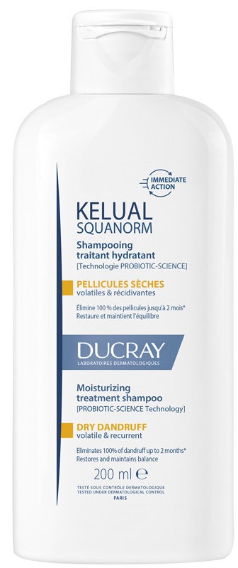 Ducray Kelual Squanorm Shampoo Trattante Idratante Forfora Secca 200ml-1