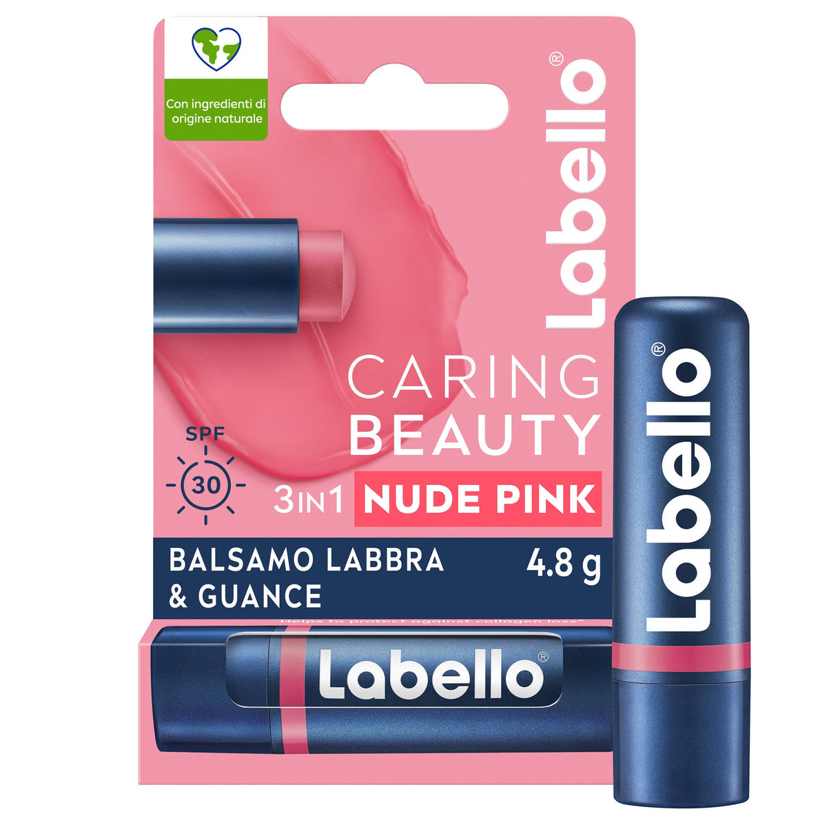 Labello Caring Beauty Lip & Cheek Nude Pink Spf30 Burrocacao Labbra E Guance Colorato Rosa 4,8g-1
