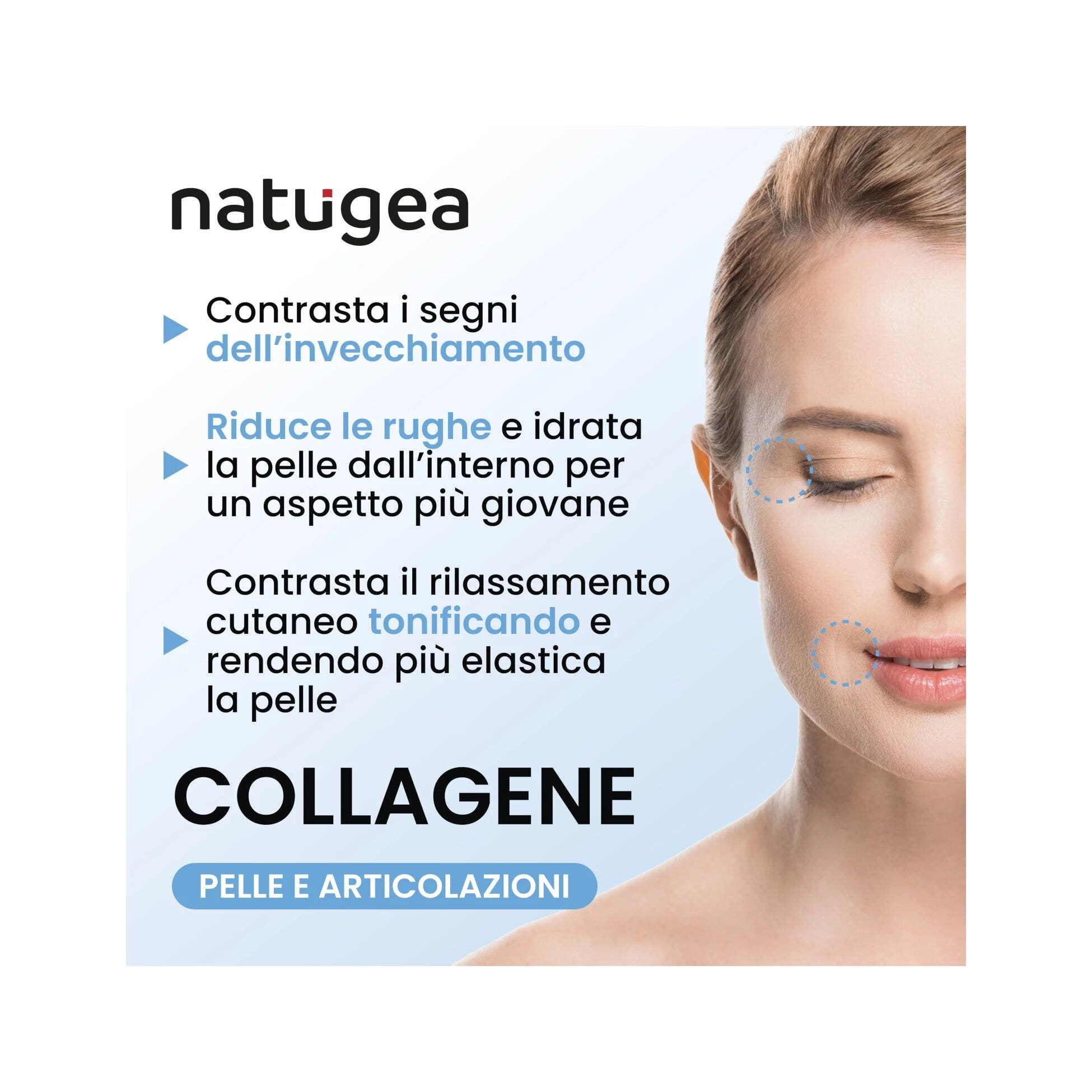Natugea Collagene Marino Idrolizzato Peptan F HD Con Acido Ialuronico E Vitamina C 120 Capsule-3