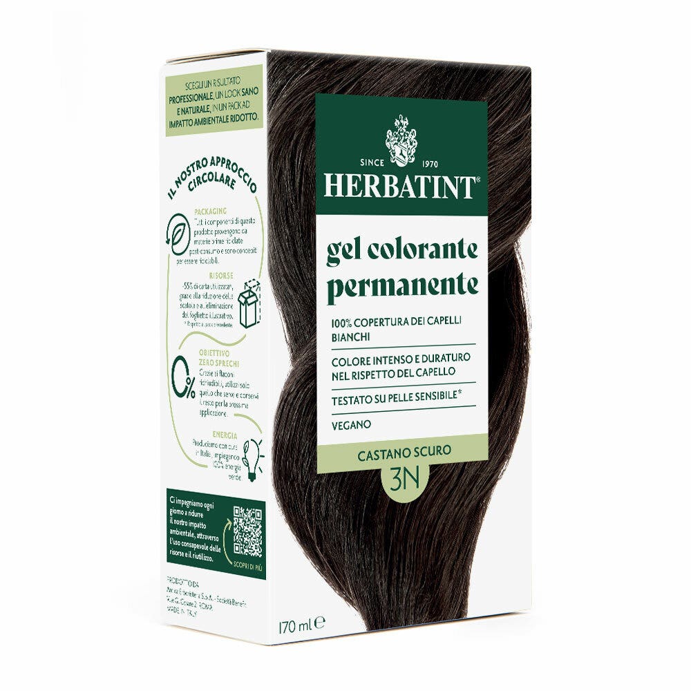 Herbatint Gel Colorante Permanente 3N Castano Scuro 170ml-1