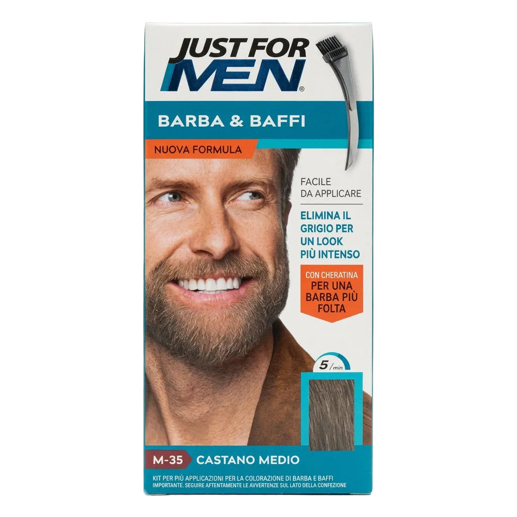 Just For Men Barba & Baffi M35 Castano Medio Colorazione per Barba e Baffi