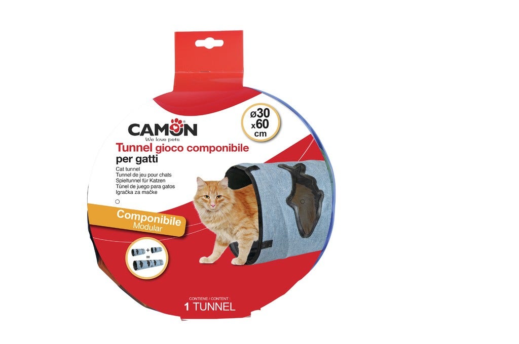 Camon Tunnel Componibile Gioco Per Gatti 30x60cm-2