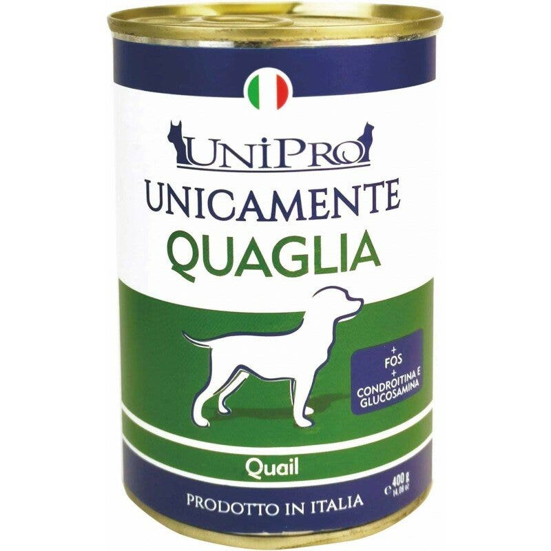 Unipro Unicamente Quaglia Cibo Umido Cani Adulti Barattolo 400g-2