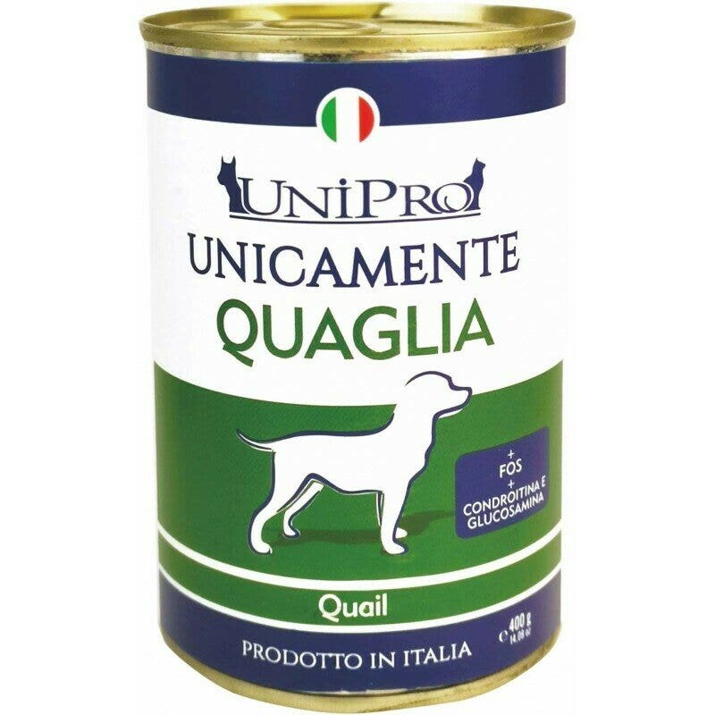 Unipro Unicamente Quaglia Cibo Umido Cani Adulti Barattolo 400g-1