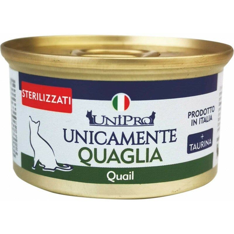 Unipro Unicamente Quaglia Cibo Umido Gatti Adulti Sterilizzati Barattolo 85g-2