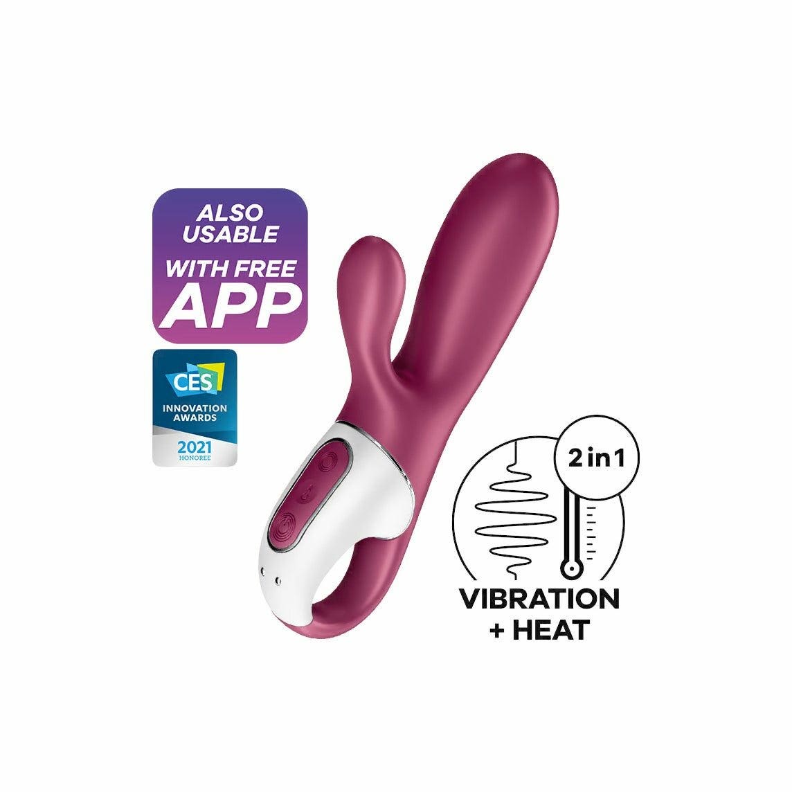 Satisfyer Hot Bunny Connect App Vibratore Rosso Porpora-7