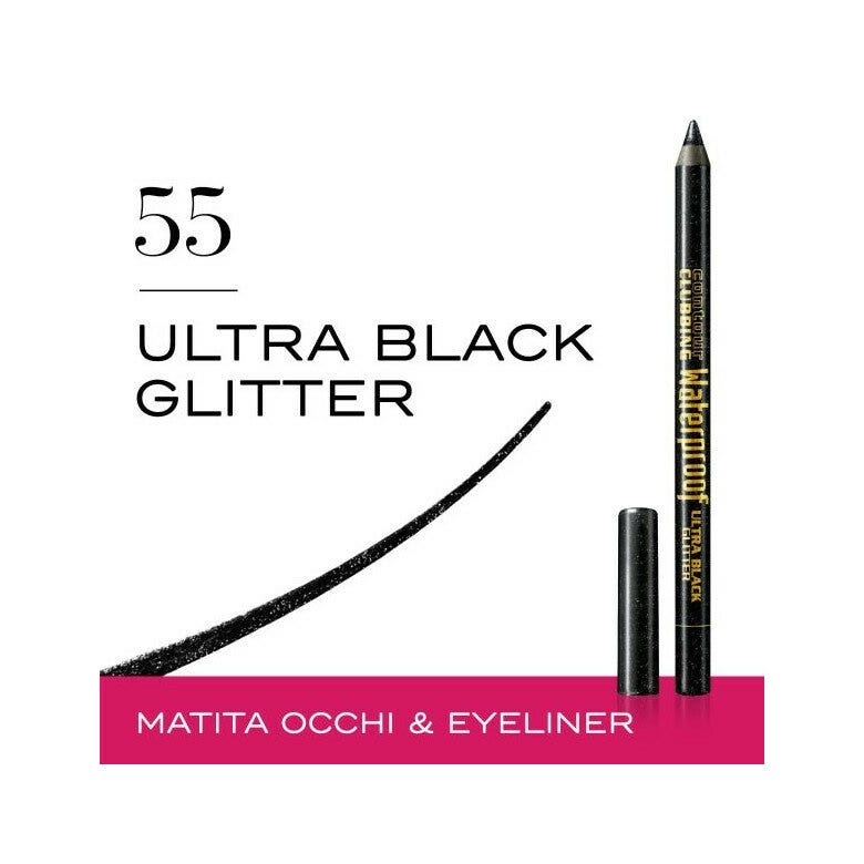 Bourjois Contour Clubbing Waterproof Matita Occhi 1,2g 055 Ultra Black Glitter-2