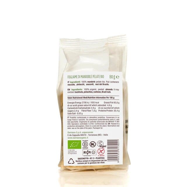 Damiano Fogliame Di Mandorle Pelate 80g-1