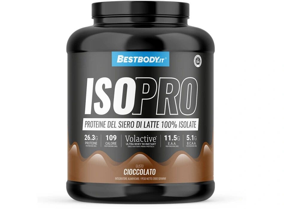 BestBody IsoPro Volactive® Proteine del Latte 100% Isolate Gusto Cioccolato 2Kg-1