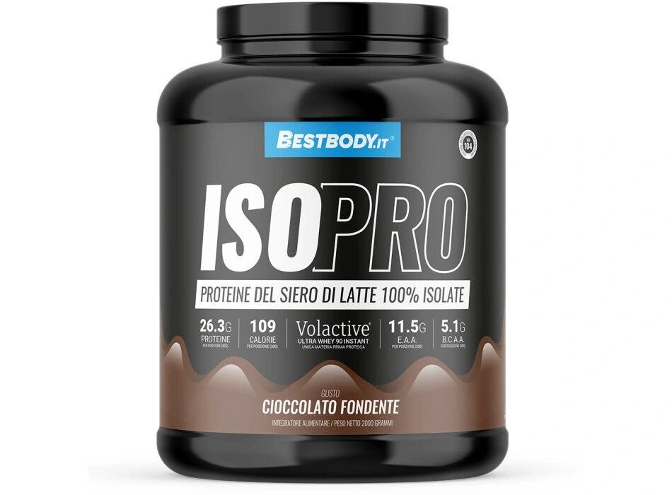 BestBody IsoPro Volactive® Proteine del Latte 100% Isolate Gusto Cioccolato Fondente 2Kg-1