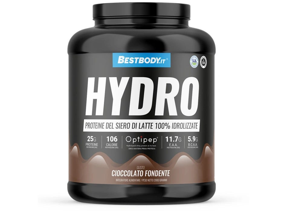 BestBody Hydro PRO Proteine del Latte Idrolizzate Optipep® DH4 Gusto Cioccolato Fondente 2 Kg-2