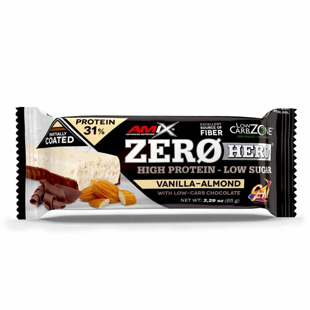 Newtritions Amix Zero Hero 31% Protein Bar Barretta Proteica Gusto Vaniglia & Mandorla 65g-1